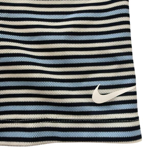 Nike Men's Dri-Fit Polo Shirt Large Blue & White Stripes Gently Used - Picture 5 of 8